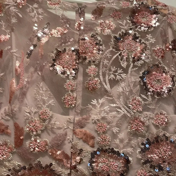 NWT Mac Duggal woman's floral pink beaded gorgeous gown - Picture 7 of 14